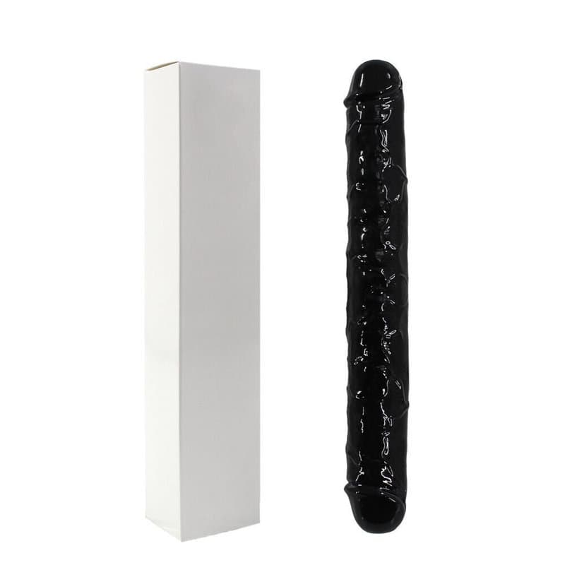 Double Dong – 38 Cm. – Çift Başlı Realistik Lezbiyen Dildo (Siyah)