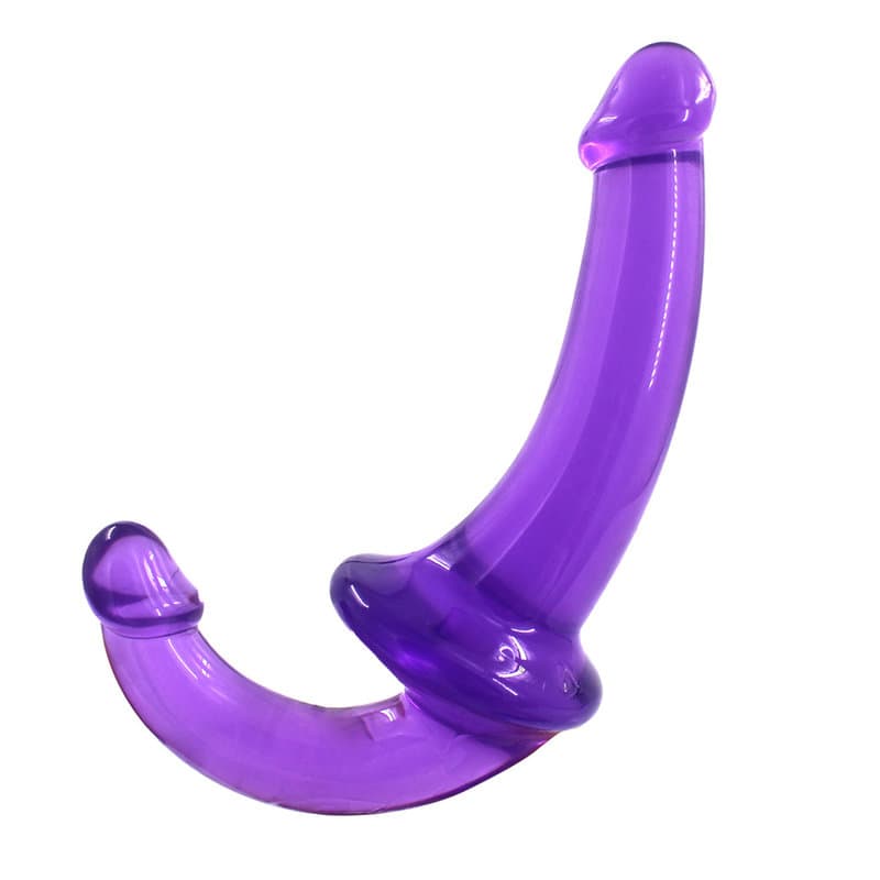 U-SHAPE – 20 Cm. – Çift Başlı Realistik Lezbiyen Dildo (Jelly Mor)